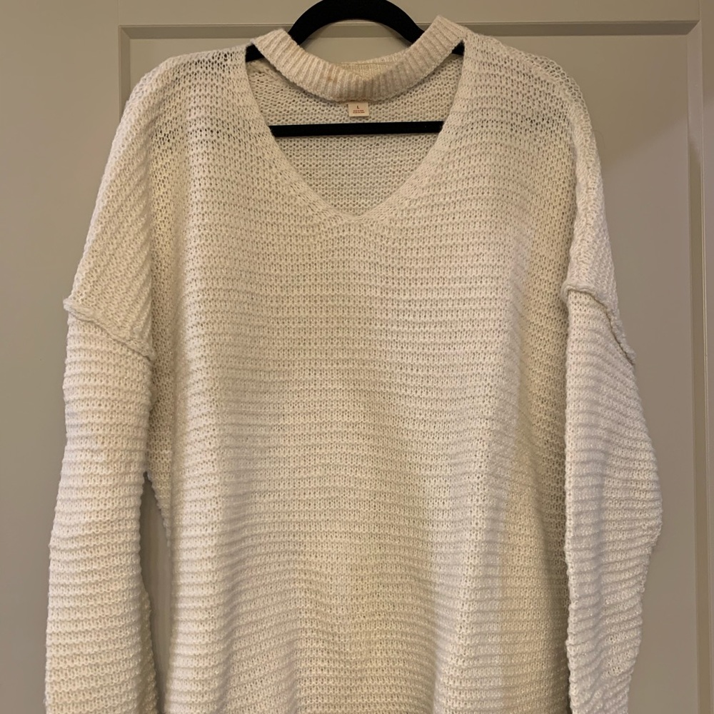 white sweater